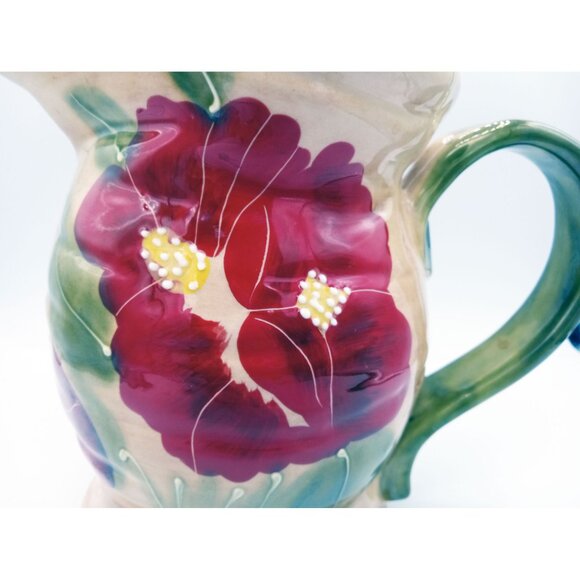 Fleur Rustique Pitcher Ambiance Collection 7" Discontinued Poppy Nanette Vacher - Picture 4 of 15